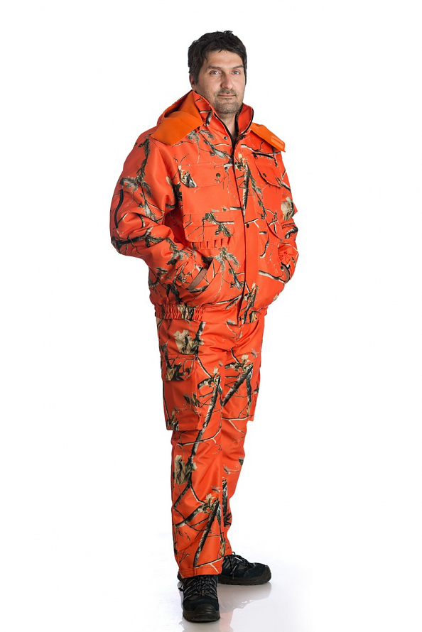 Ловен костюм Хънтър - оранжева гора с мембрана