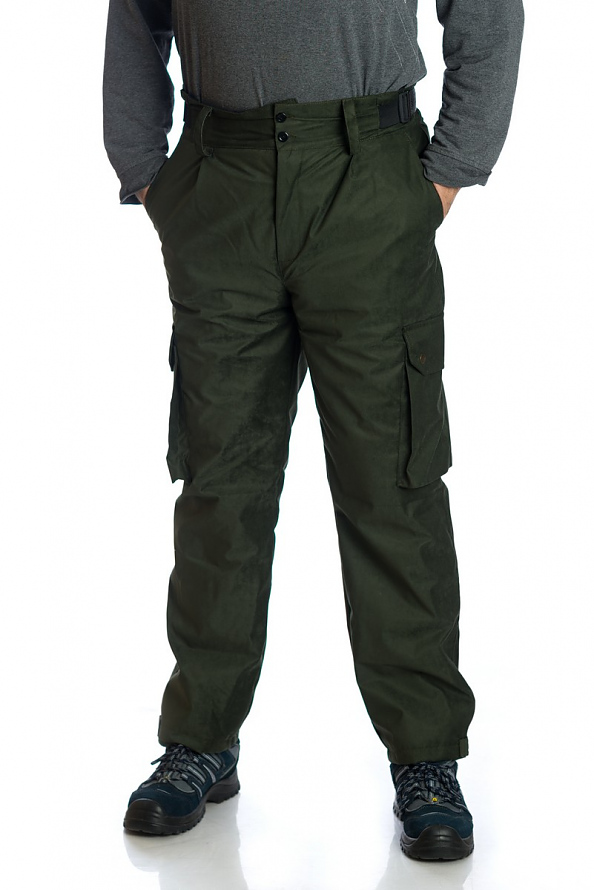 Ловен зимен  панталон Хънтър - зелен велур с мембрана